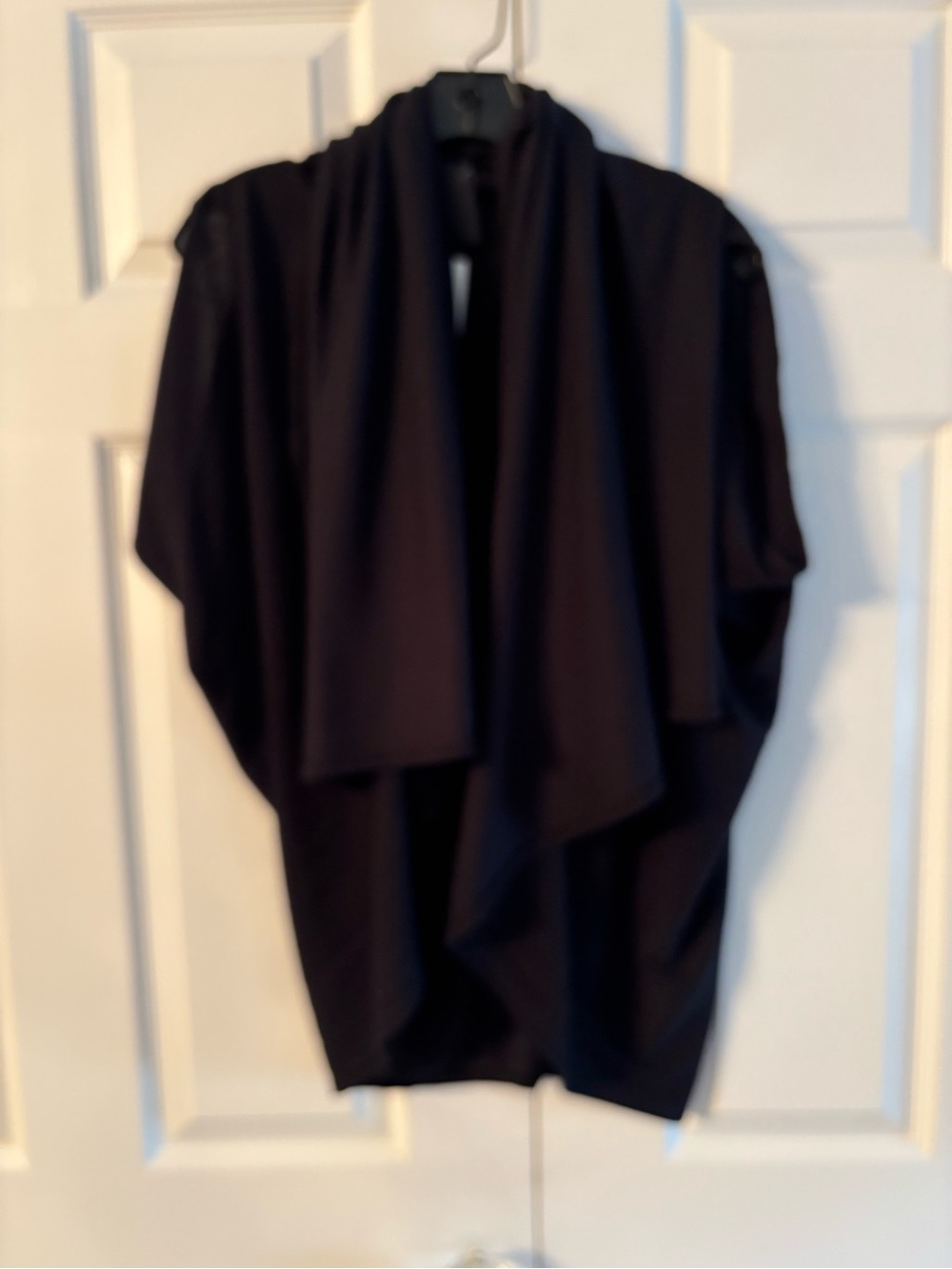 bobi Black Draped Open-Front Cardigan